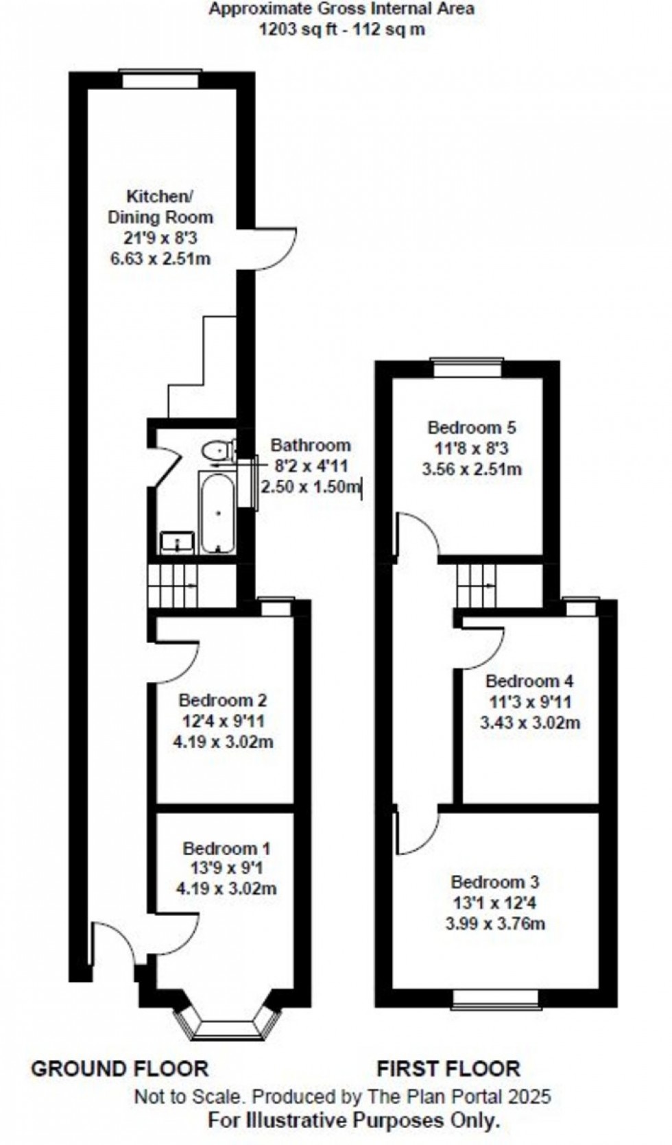 Floorplan for Tottenham Road, Portsmouth