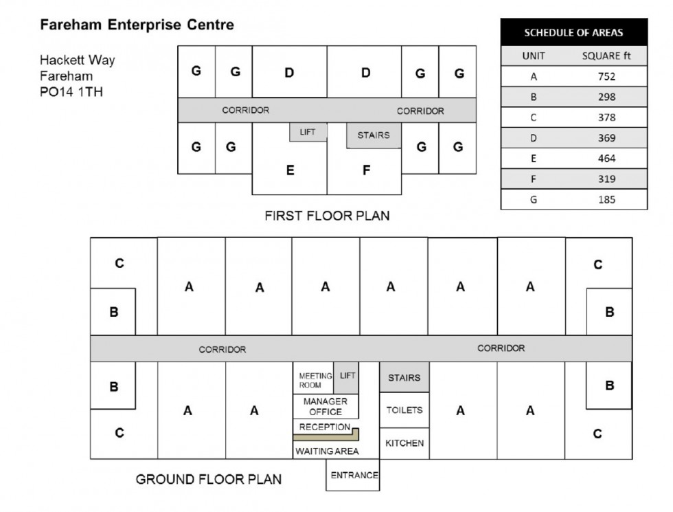 Floorplan for Unit 23 FAREHAM ENTERPRISE CENTRE